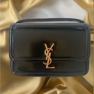 Saint Laurent Black Solferino in Patent Leather Shoulder/Crossbody Bag